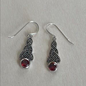 925 Trinity Knot Marcasite Earrings